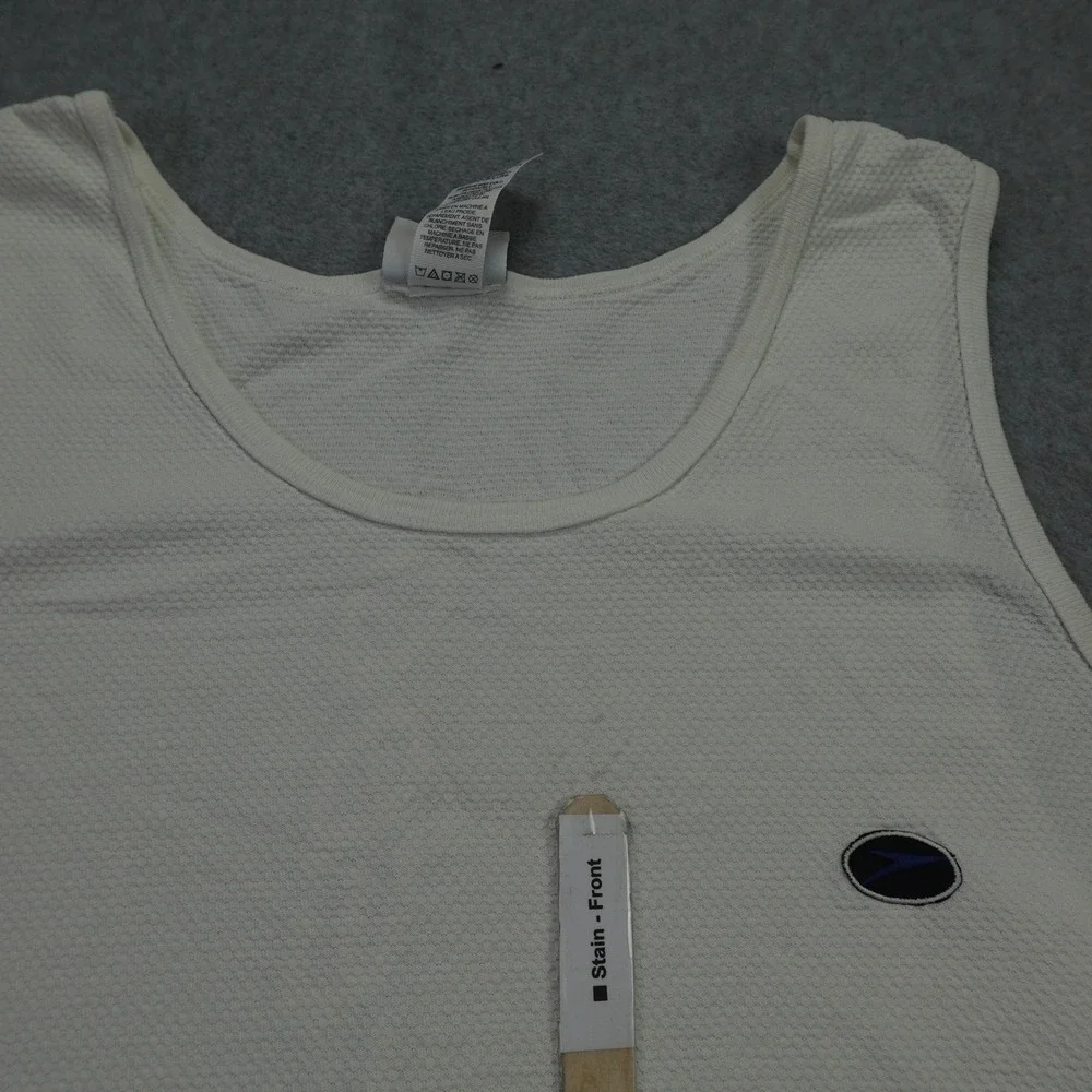 Speedo Tank Top‎ Mens XL White Athletic Sleeveless Graphic USA Made